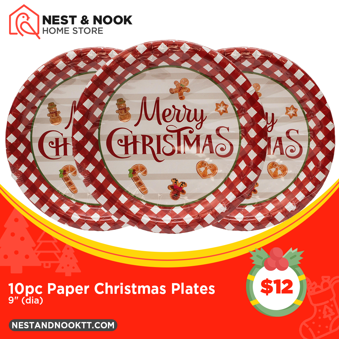 10pc Paper Christmas Plates