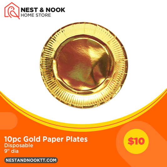 10pc Gold Paper Plates