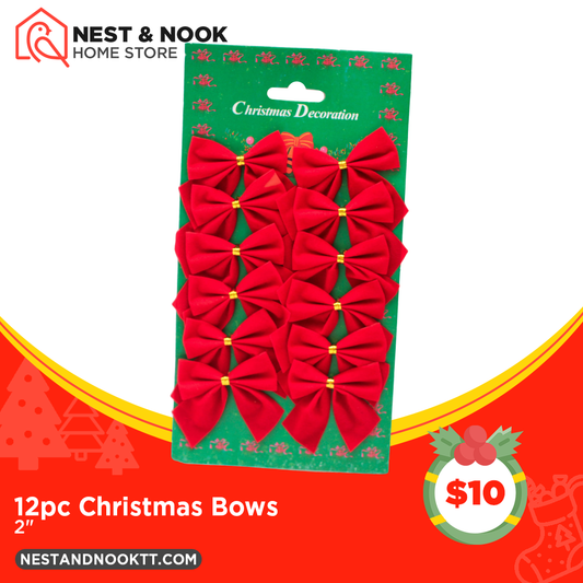 12pc Christmas Bows