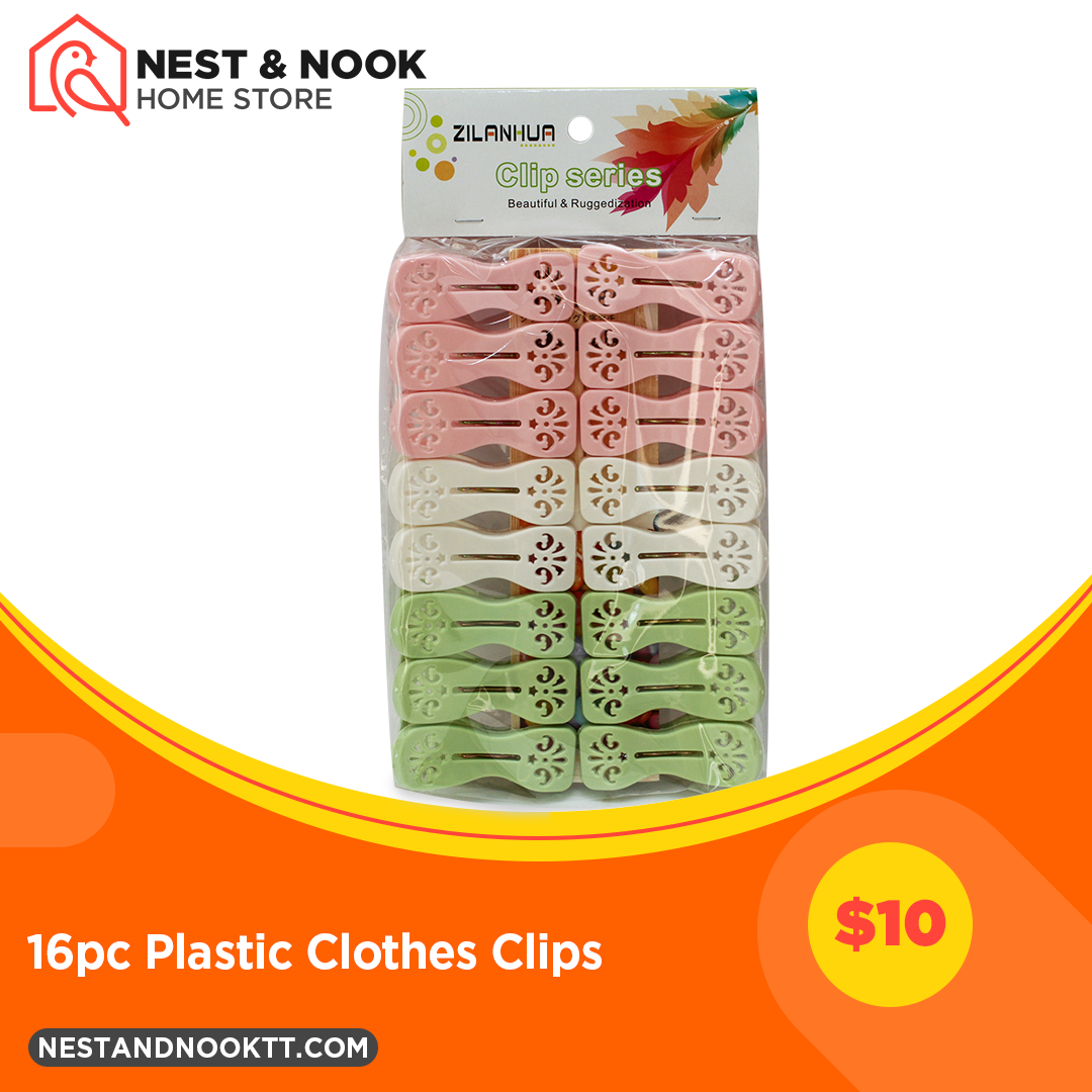 16pc Plastic Clothes Clips