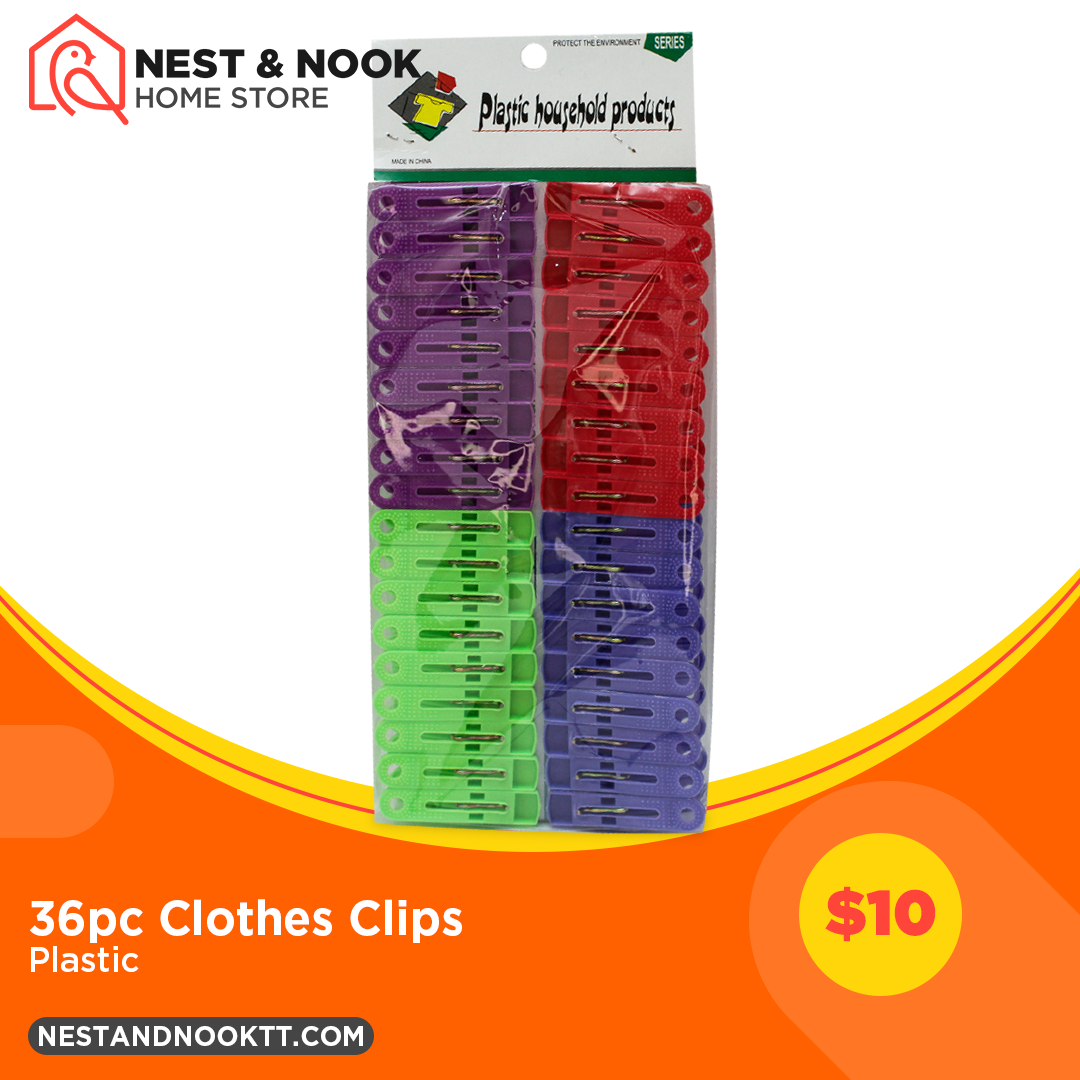 36pc Plastic Clothes Clips