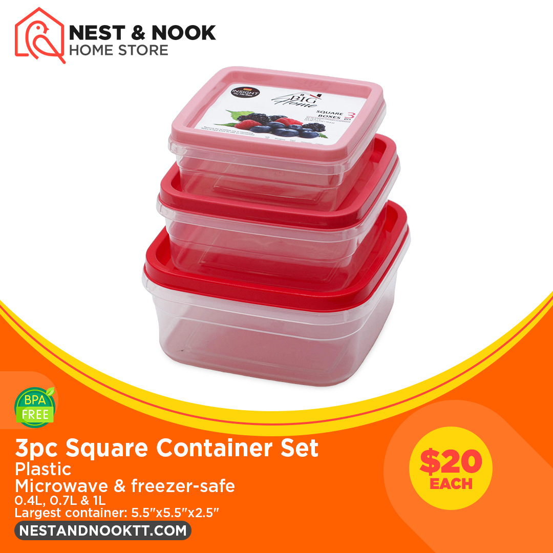 3pc Square Container Set