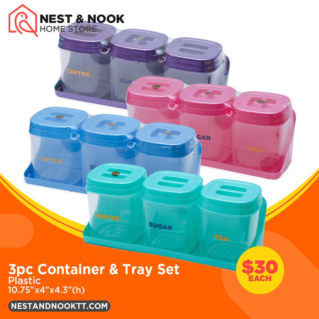 3pc Container & Tray Set