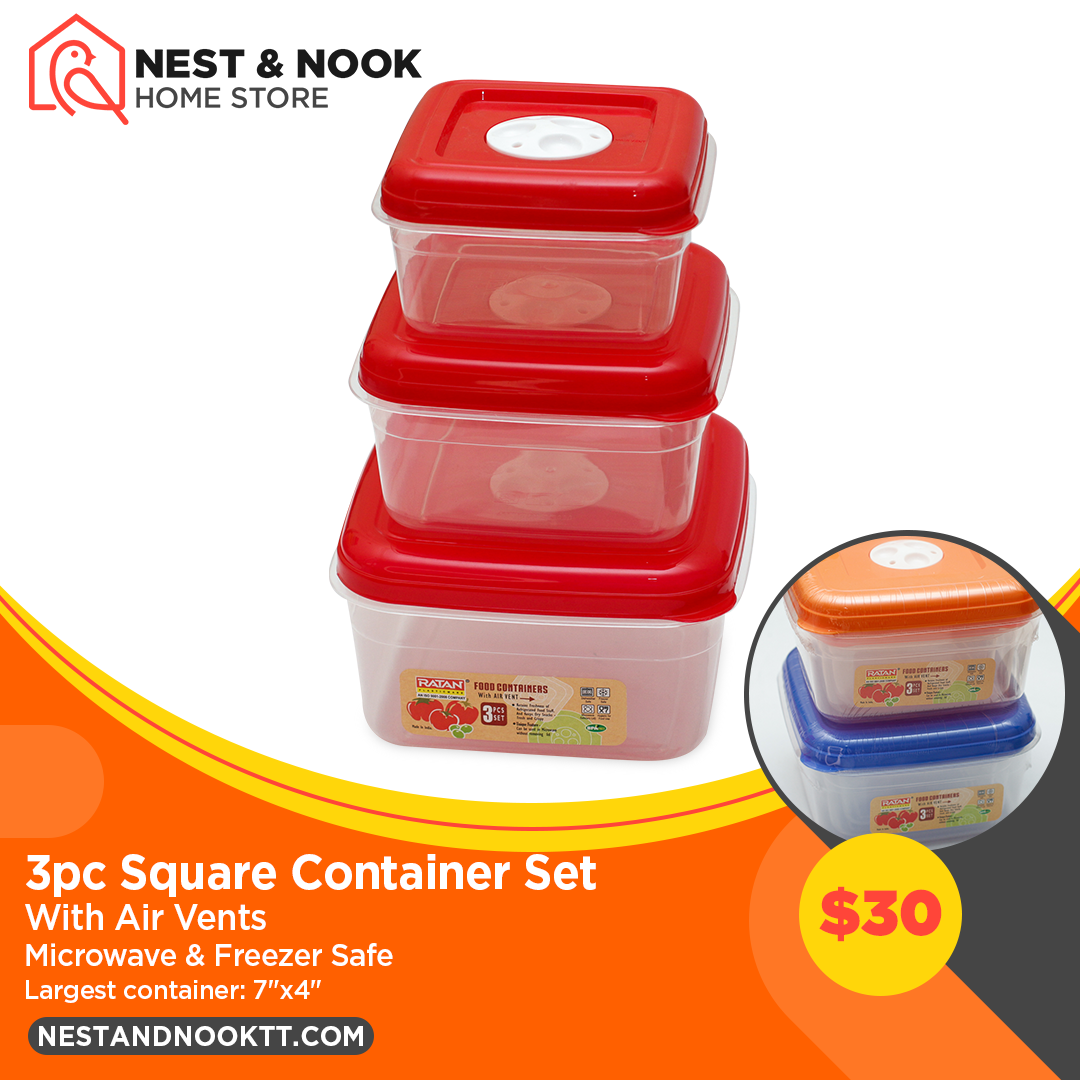 3pc Square Container Set