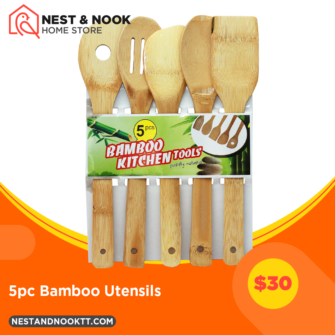 5pc Bamboo Kitchen Tools