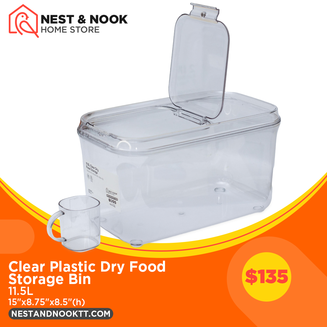 Clear Plastic Dry Food Storage Bin