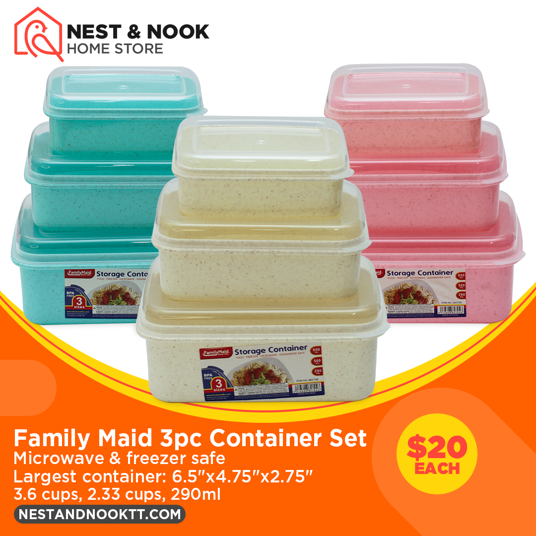 Family Maid 3pc Rectangular Container Set
