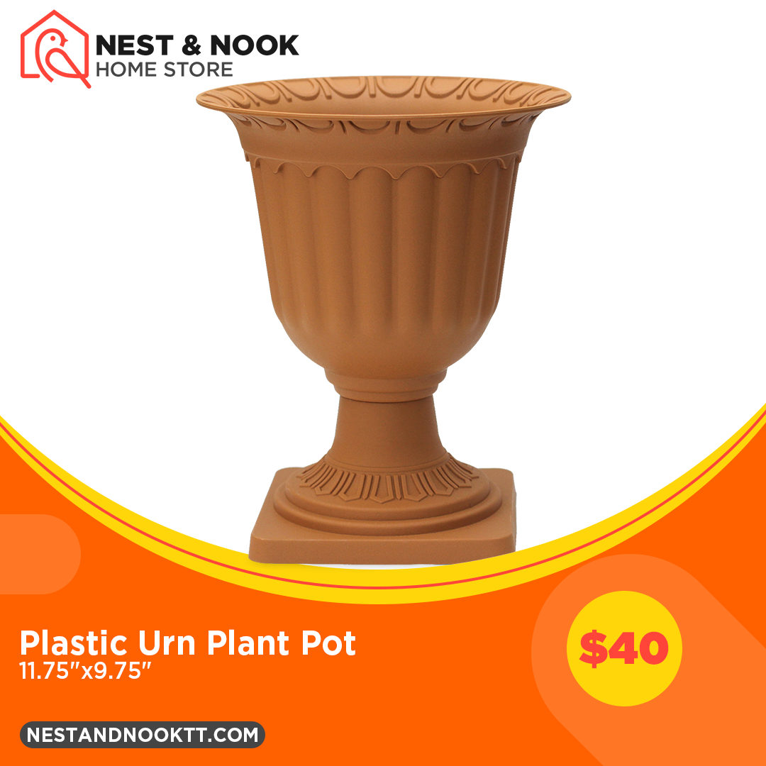 Plastic terracotta urn plant pot