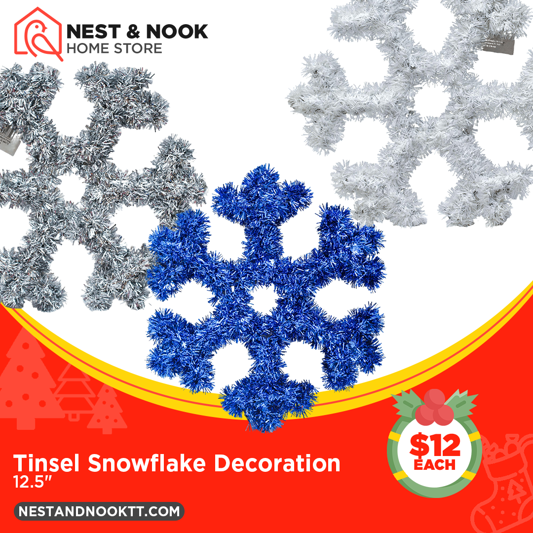 Tinsel Snowflake Christmas Decoration