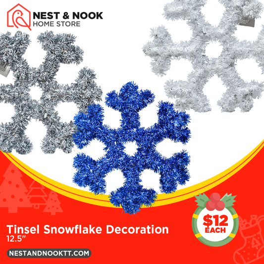 Tinsel Snowflake Christmas Decoration