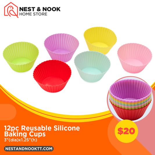 12pc Reusable Silicone Baking Cups