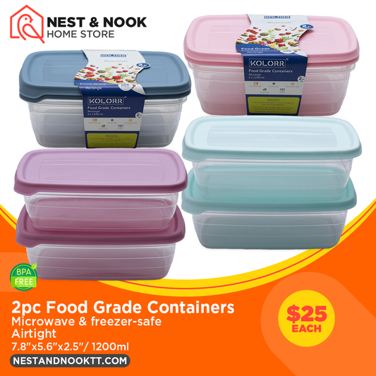 2pc Food Grade Containers