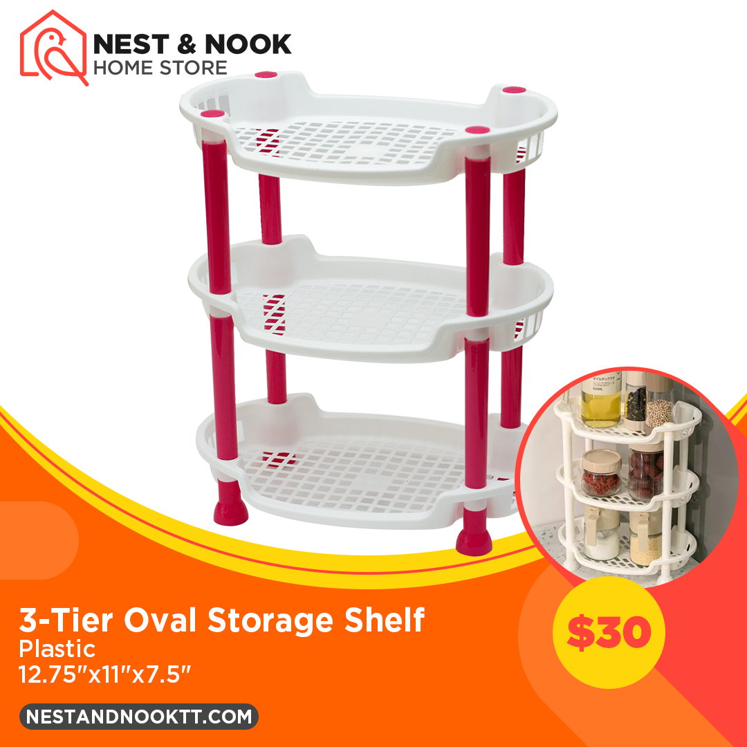 3-tier oval storage shelf 