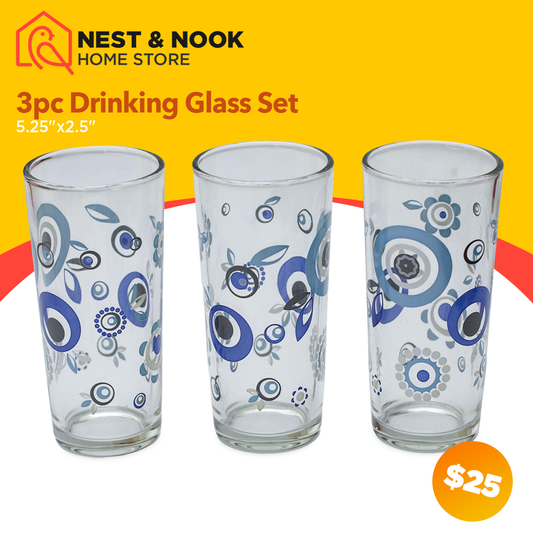 3pc Drinking Glass Set