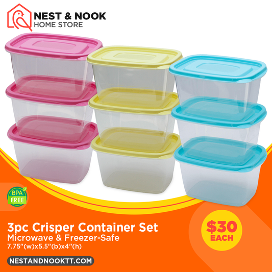 3pc Crisper Container Set