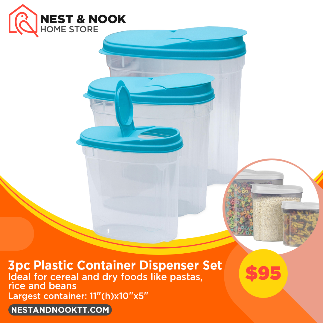 3pc Plastic Container Dispenser Set
