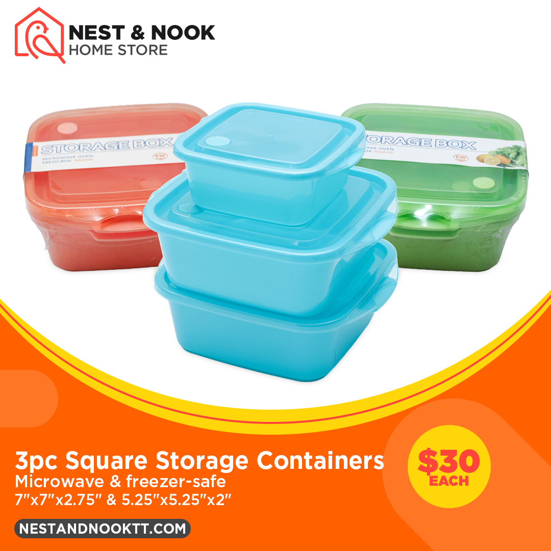 3pc Square Storage Containers – Nest & Nook Home Store