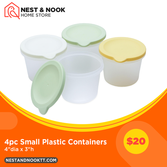 4pc Small Plastic Containers