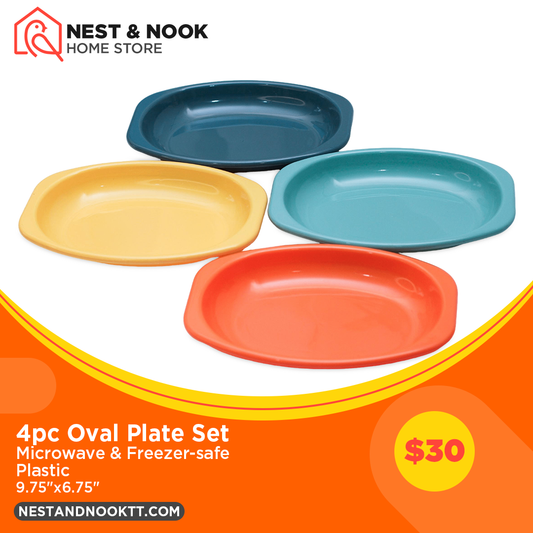 4pc Oval Plate Set
