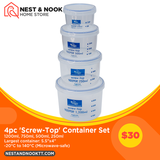 4pc Screw-Top Container Set