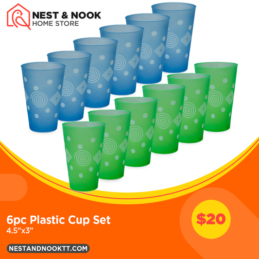 6pc Plastic Cup Set