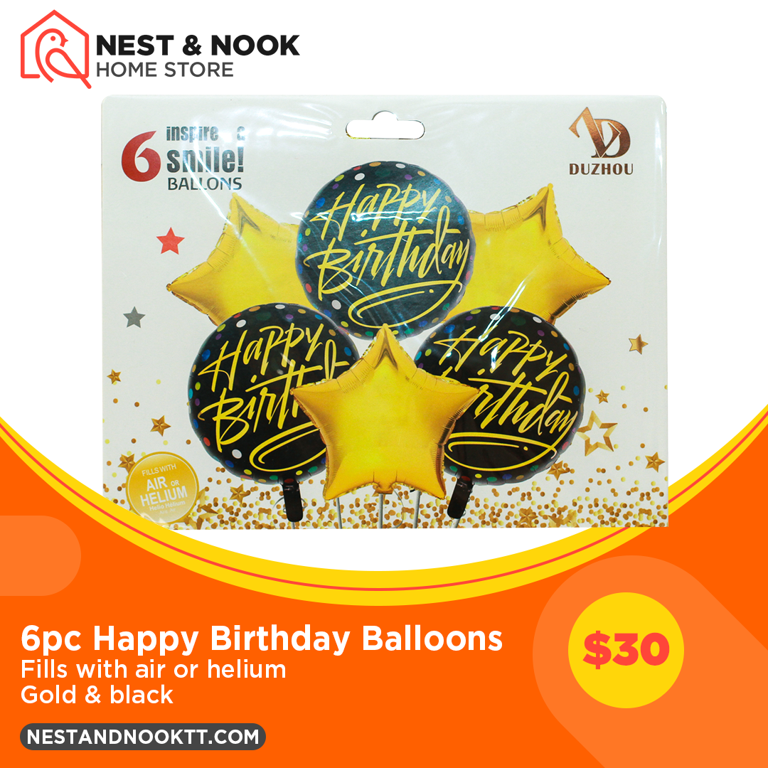 6pc Happy Birthday Balloons