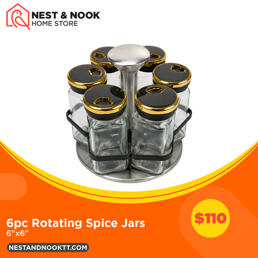 6pc Rotating Spice Jars
