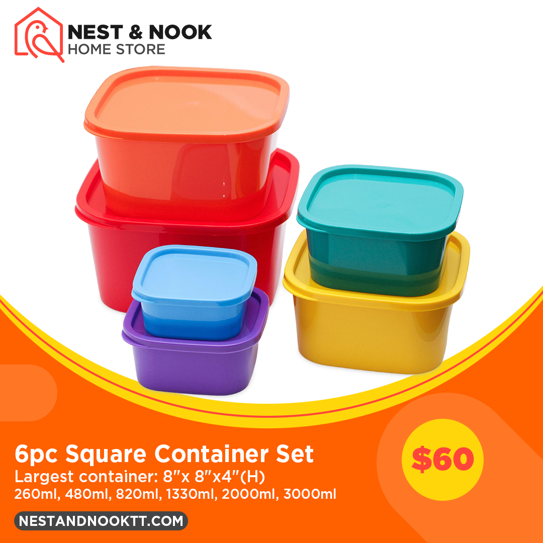X Set Container 6pc Square Container Set – Nest & Nook Home Store