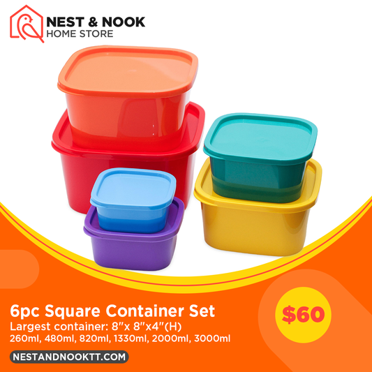 6pc Square Container Set