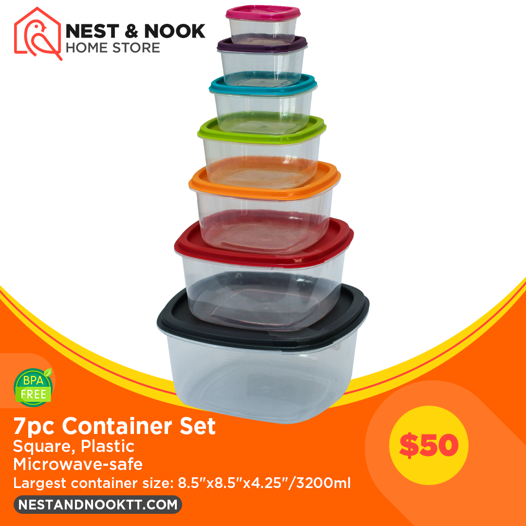 7pc square container set