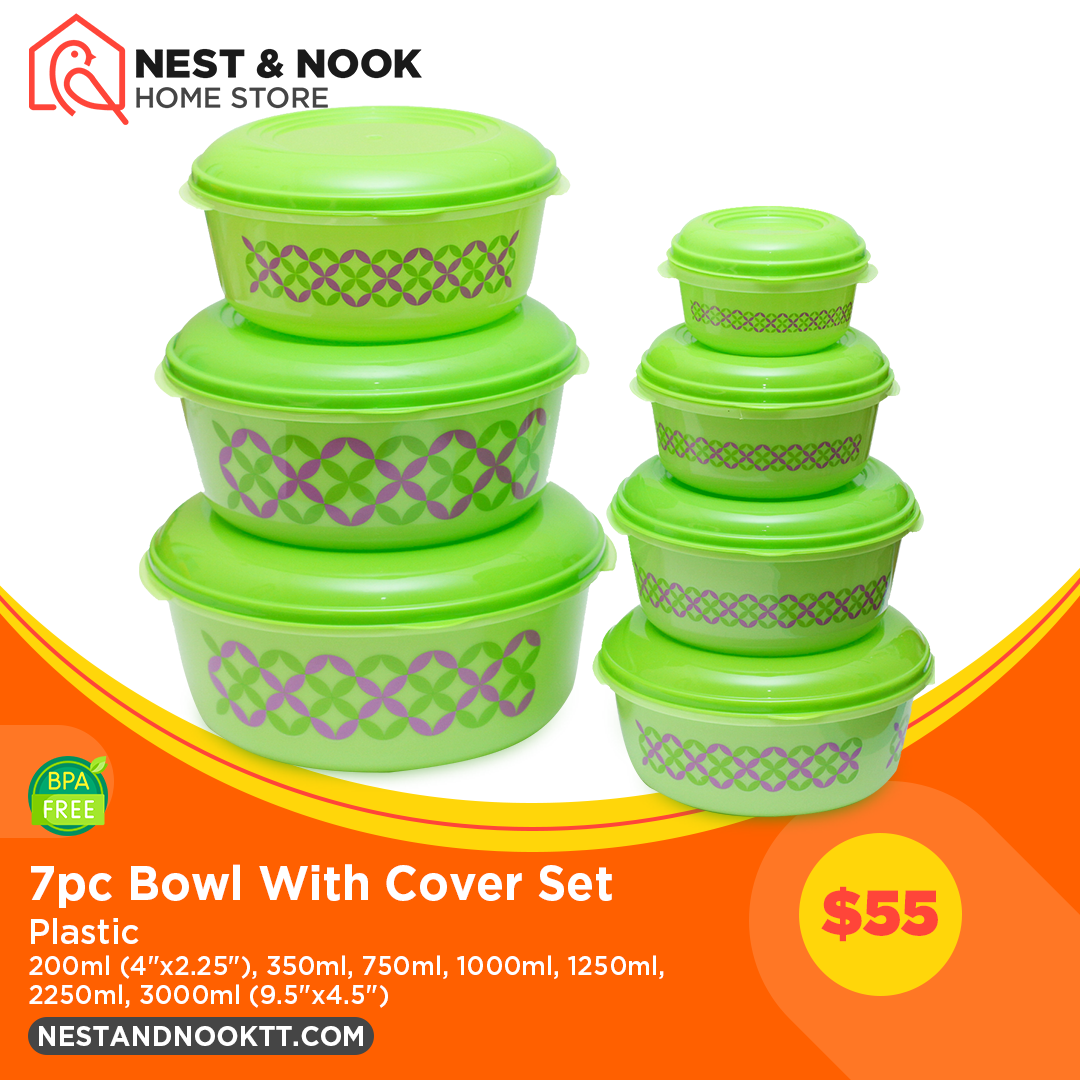 7pc Bowl With Cover Container Set