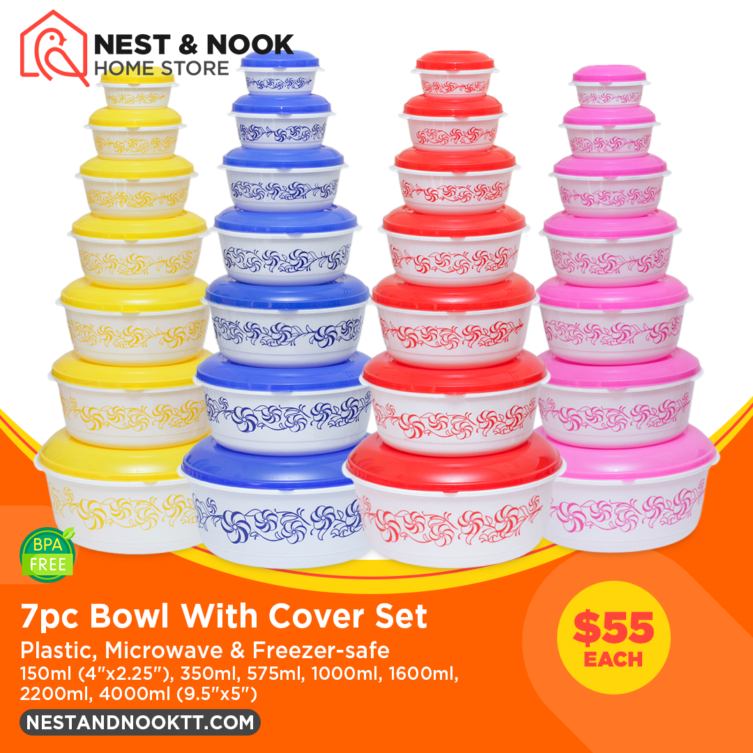 7pc Bowl With Cover Container Set