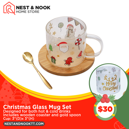 Christmas Glass Mug Set