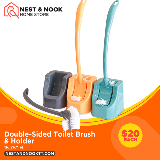 Double-Sided Toilet Brush & Holder