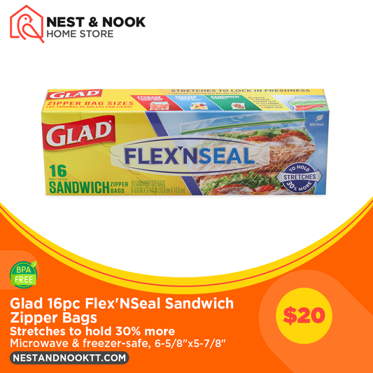 Glad 16pc Flex'NSeal Sandwich Zipper Bags