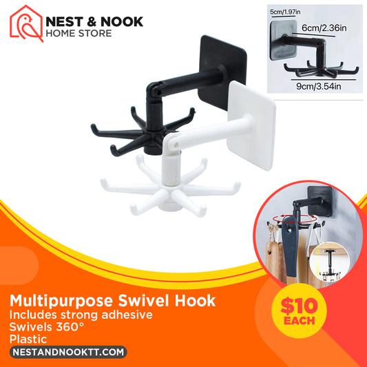 Multipurpose Swivel Adhesive Hook