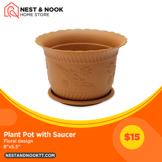 8" Plant Pot with Saucer