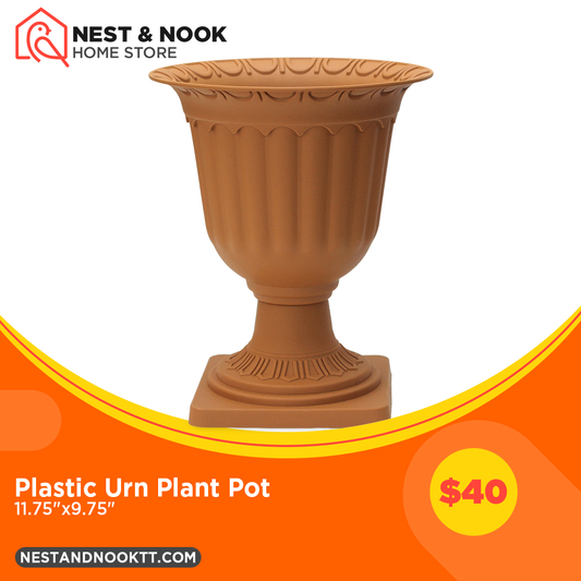 Plastic terracotta urn plant pot