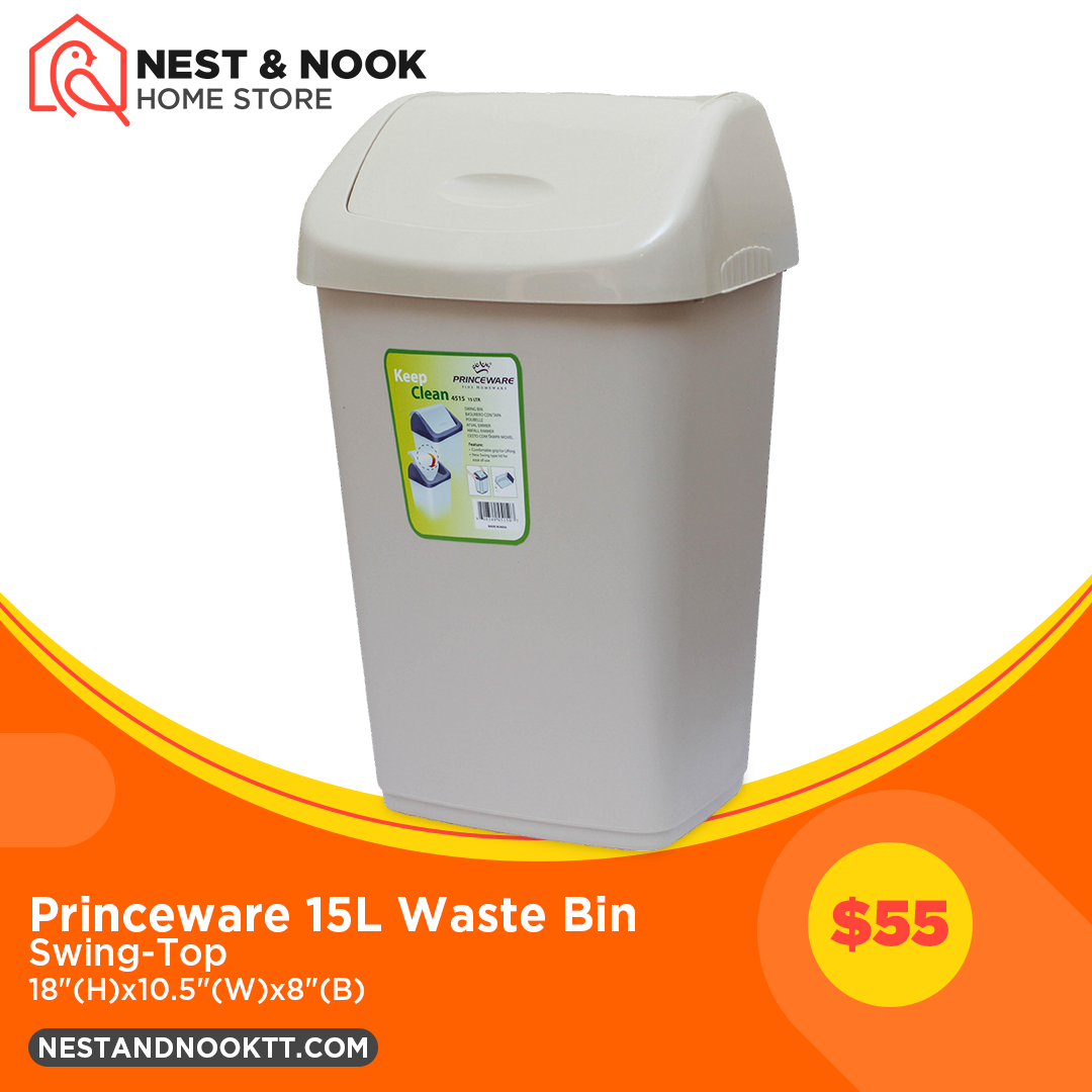 Princeware 15L Swing-Top Waste Bin