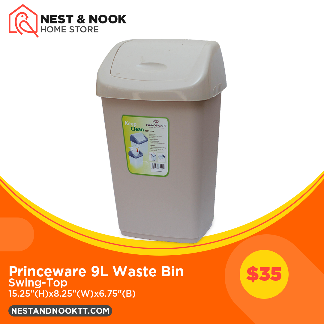 Princeware 9L Swing-Top Waste Bin