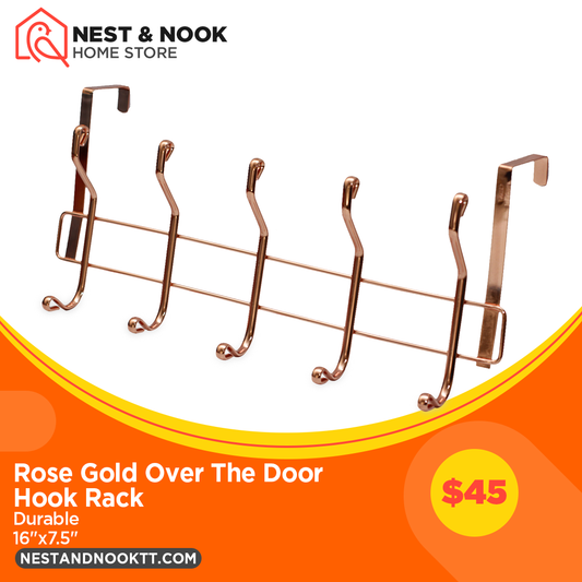 Rose Gold Over The Door Hook Rack