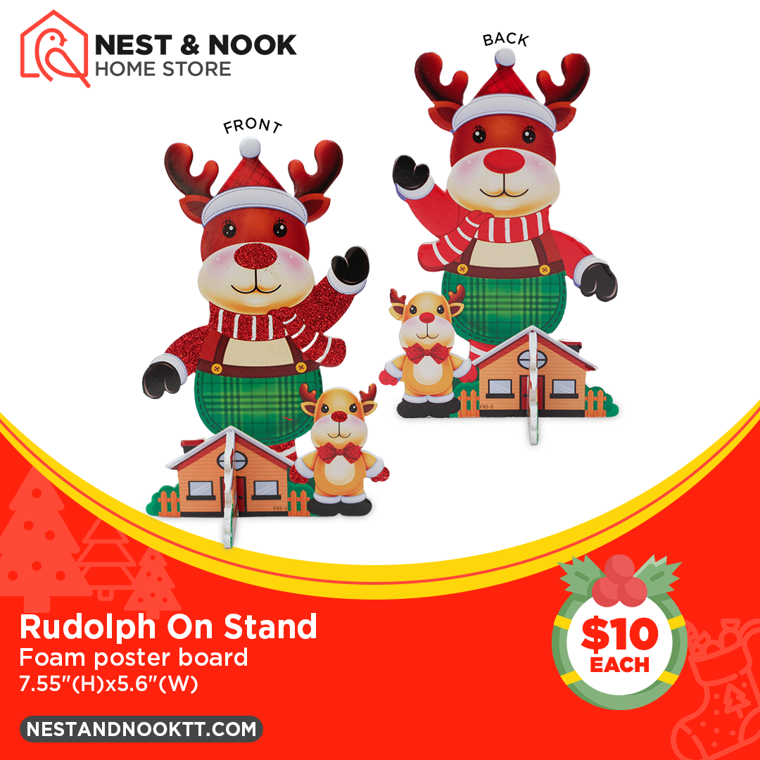 Christmas Display On Stand (Santa & Rudolph)